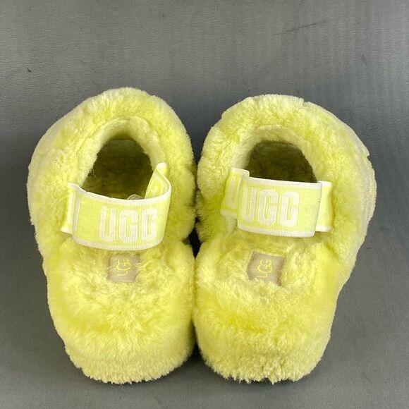 UGG Womens Fluff Yeah Slide Poppy Sandals Pollen Green Size 6 - Picture 4 of 7